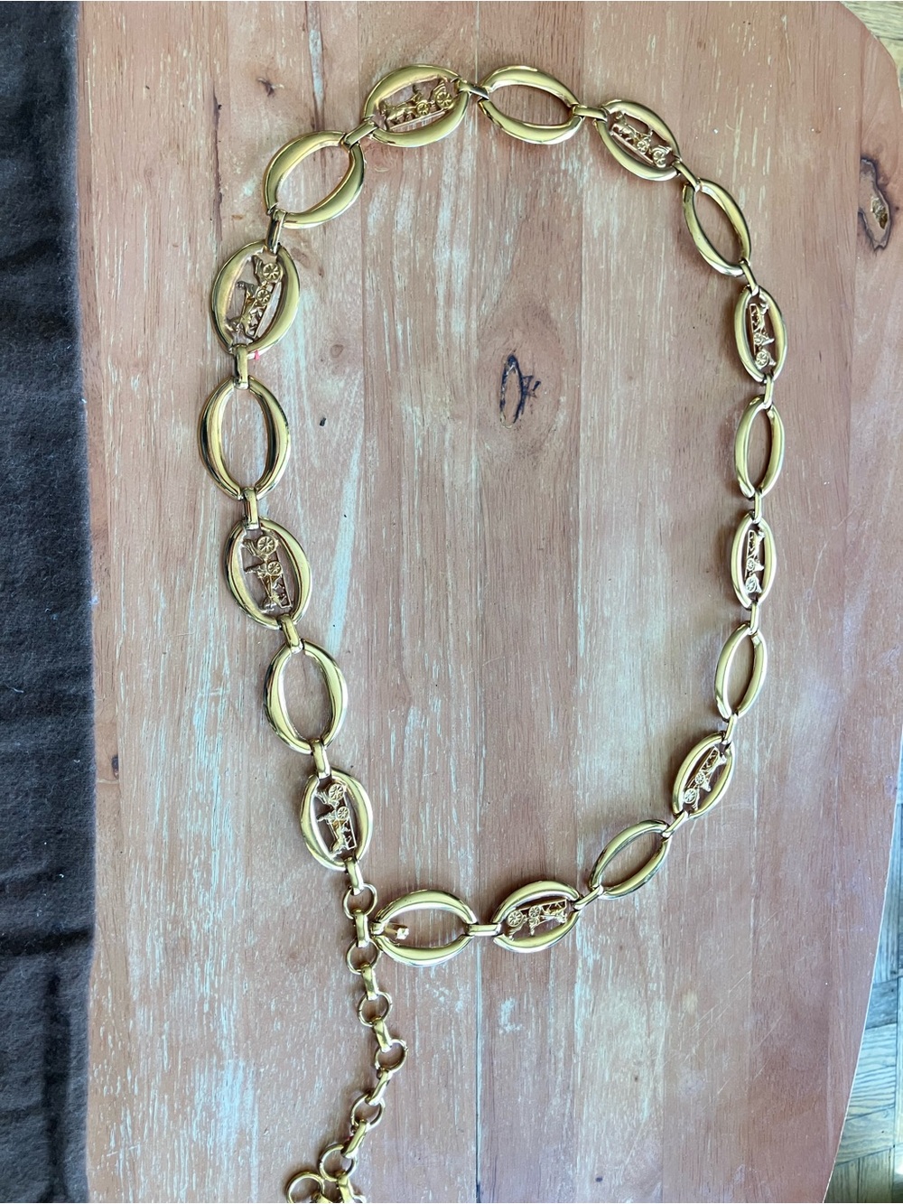 Gold Oval Link Belt Necklace - Women Accessories